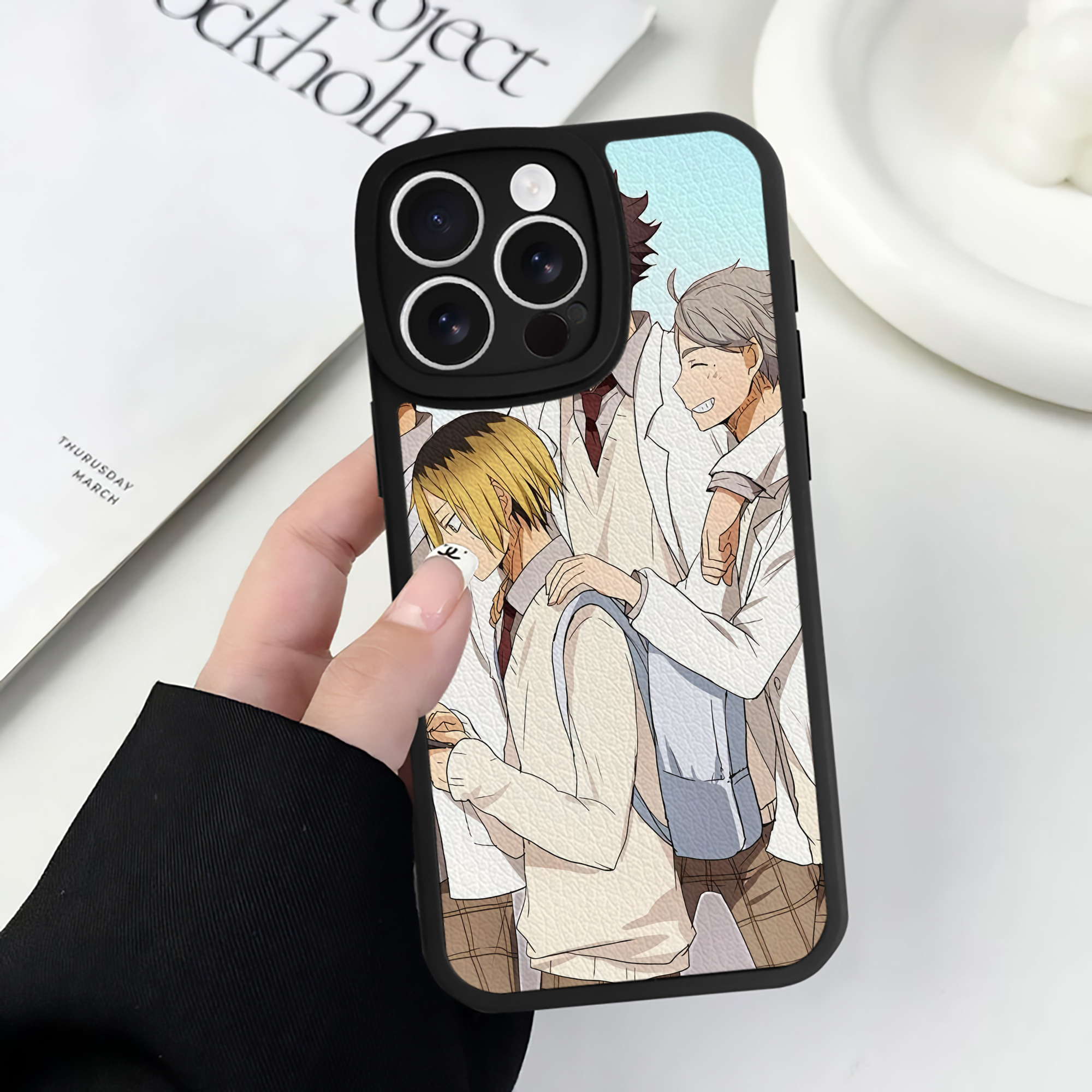 （画像用） ハイキュー!! Haikyu!! 【iPhone 16シリーズ対応】シリコンスマホケース（レザー調） 材質：シリコン